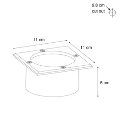 QAZQA Set mit 6 Bodeneinbaustrahlern Aluminium Quadratisch inkl. LED IP65 Solar - Terry