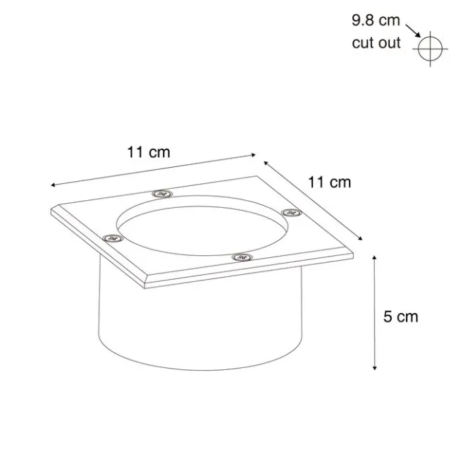 QAZQA Set mit 6 Bodeneinbaustrahlern Aluminium Quadratisch inkl. LED IP65 Solar - Terry