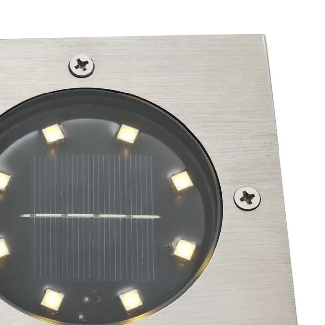 QAZQA Set mit 6 Bodeneinbaustrahlern Aluminium Quadratisch inkl. LED IP65 Solar - Terry