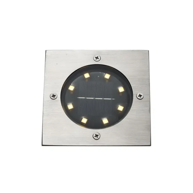 QAZQA Set mit 6 Bodeneinbaustrahlern Aluminium Quadratisch inkl. LED IP65 Solar - Terry
