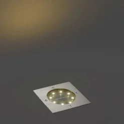 QAZQA Set mit 6 Bodeneinbaustrahlern Aluminium Quadratisch inkl. LED IP65 Solar - Terry