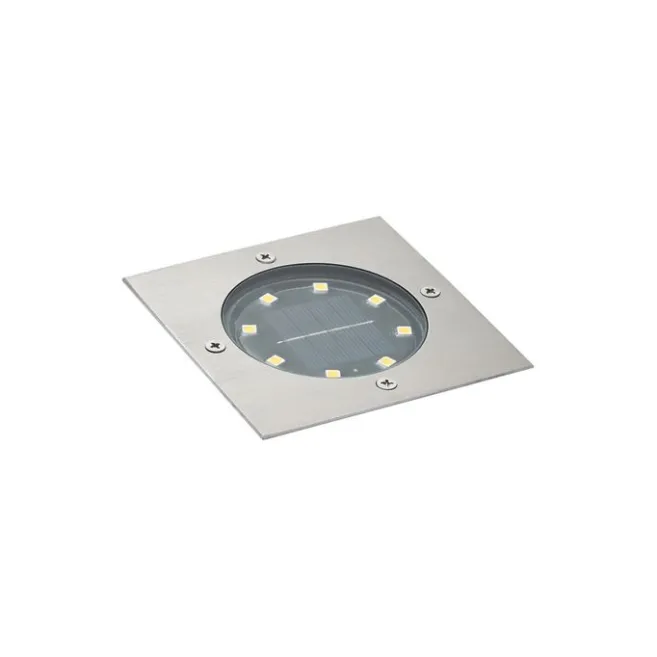 QAZQA Set mit 6 Bodeneinbaustrahlern Aluminium Quadratisch inkl. LED IP65 Solar - Terry