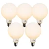LUEDD Set mit 5 Dimmbare E27 LED-Glühbirne Opal G125 5W 450lm 2200K