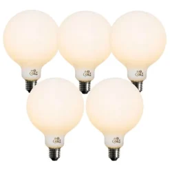 LUEDD Set mit 5 Dimmbare E27 LED-Glühbirne Opal G125 5W 450lm 2200K