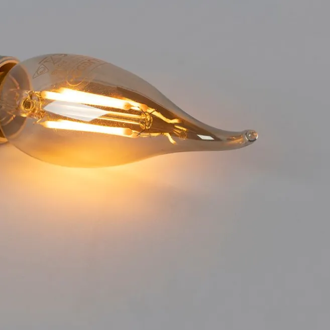 LUEDD Set mit 5 dimmbaren E14 LED Filament Kerzenlampen 240V 3W 250lm