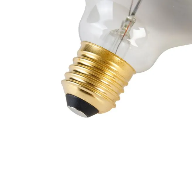 LUEDD Set mit 5 dimmbaren E27 LED Spiral Filament Glühbirnen G95 Rauch 3W 95lm 1800K