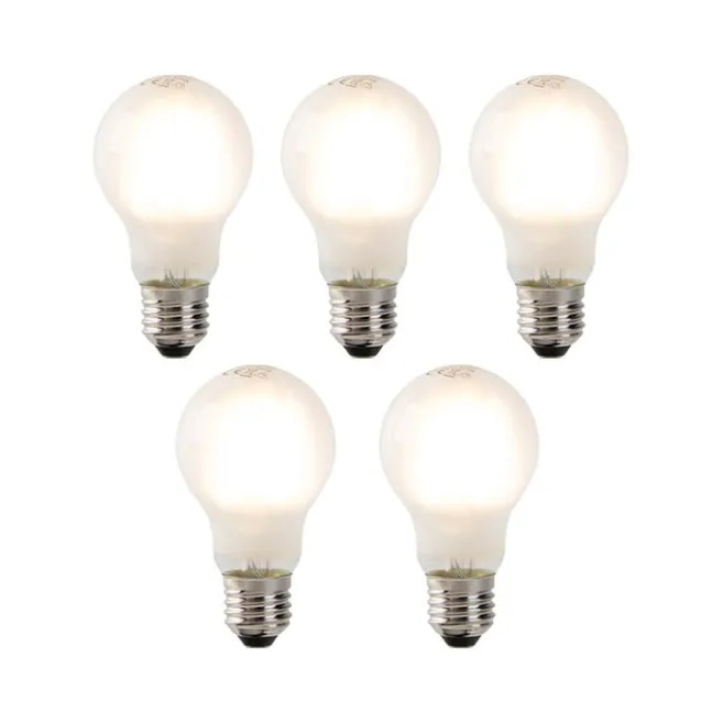LUEDD Set mit 5 dimmbaren E27 LED-Glühlampen aus satiniertem Glas 320 lm 2700K