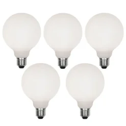 LUEDD Set mit 5 dimmbaren E27 LED-Glühbirnen G95 Matt 4W 430lm 2200-4000K