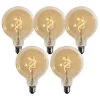 LUEDD Set mit 5 dimmbaren E27 LED-Glühbirnen Spiralfilament Gold G125 4W 270 lm 2700K
