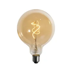 LUEDD Set mit 5 dimmbaren E27 LED-Glühbirnen Spiralfilament Gold G125 4W 270 lm 2700K