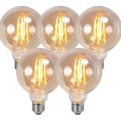 LUEDD Set mit 5 dimmbaren E27-LED-Filament-Rauchlampen 5 W 380 lm 2200 K