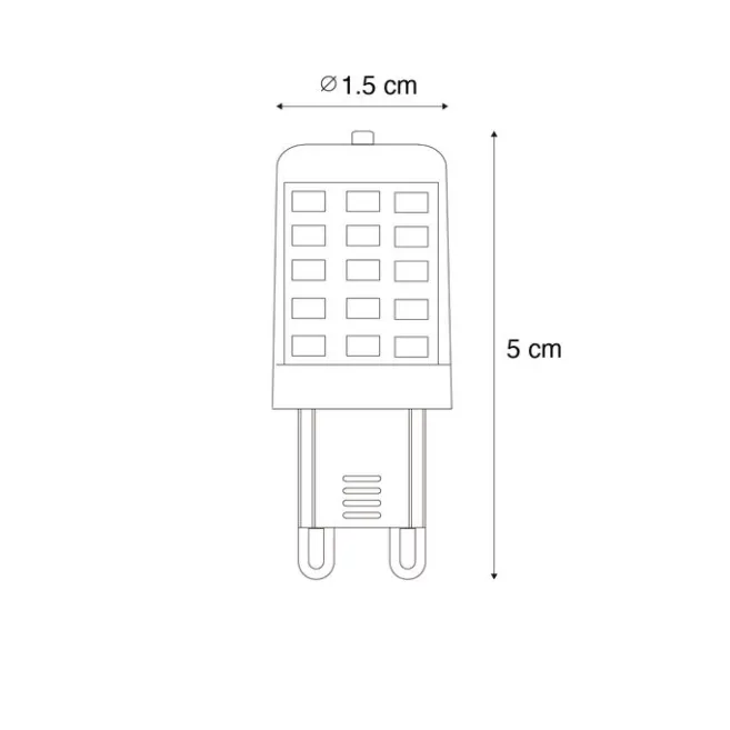 LUEDD Set mit 5 dimmbaren G9 LED-Leuchtmitteln 3,2 W 250 lm 2200 K