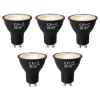 LUEDD Set mit 5 dimmbaren GU10 LED-Glühbirnen Schwarz 7W 430 lm 2700K