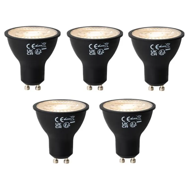 LUEDD Set mit 5 dimmbaren GU10 LED-Glühbirnen Schwarz 7W 430 lm 2700K
