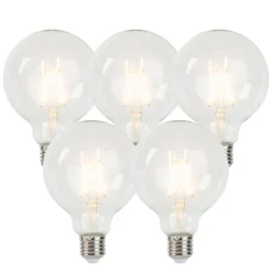 LUEDD Set mit 5 dimmbaren LED-Lampen E27 G95 5W 470 lm 2700K