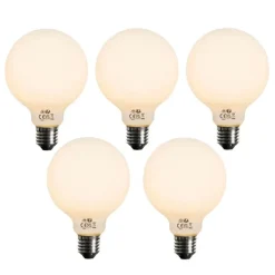LUEDD Set mit 5 E27 Dimmbare LED-Glühbirne Opal G95 5W 450lm 2200K