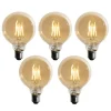 LUEDD Set mit 5 E27 dimmbare LED-Glühbirne G95 5W 450lm 2700K