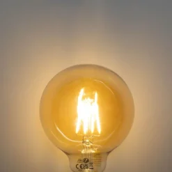 LUEDD Set mit 5 E27 dimmbare LED-Glühbirne G95 5W 450lm 2700K