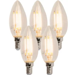 LUEDD Set mit 5 E14 dimmbaren LED-Kerzenlampen B35 5W 380 lm 2700K