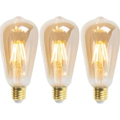 LUEDD Set mit 3 E27 dimmbaren LED-Lampen ST64 Goldline 5W 380 lm 2200K