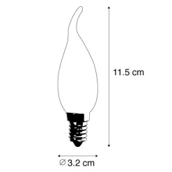 LUEDD Set mit 5 E14 LED-Filament-Kerzenlampen BXS35 1W 100LM 2200K