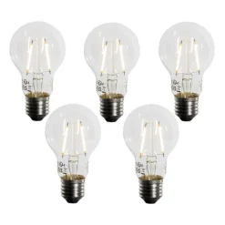 LUEDD Set mit 5 E27 LED-Glühbirne A60 Lux-Sensor 2,5W 250lm 2200K