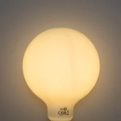 LUEDD Set mit 5 E27 3-Stufen dimmbare LED-Glühbirne Opal G125 4W 450lm 2700K