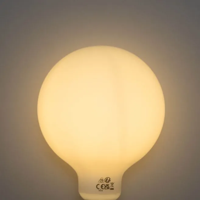 LUEDD Set mit 5 E27 3-Stufen dimmbare LED-Glühbirne Opal G125 4W 450lm 2700K