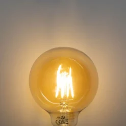 LUEDD Set mit 5 E27 3-Stufen dimmbare LED-Glühbirne Gold G95 4W 450lm 2700K