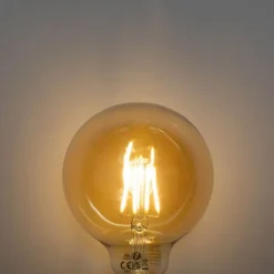 LUEDD Set mit 5 E27 3-Stufen dimmbare LED-Glühbirne Gold G95 4W 450lm 2700K