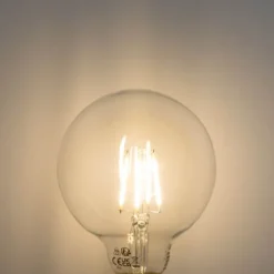 LUEDD Set mit 5 E27 3-Stufen dimmbare LED-Glühbirne G95 4W 450lm 3000K