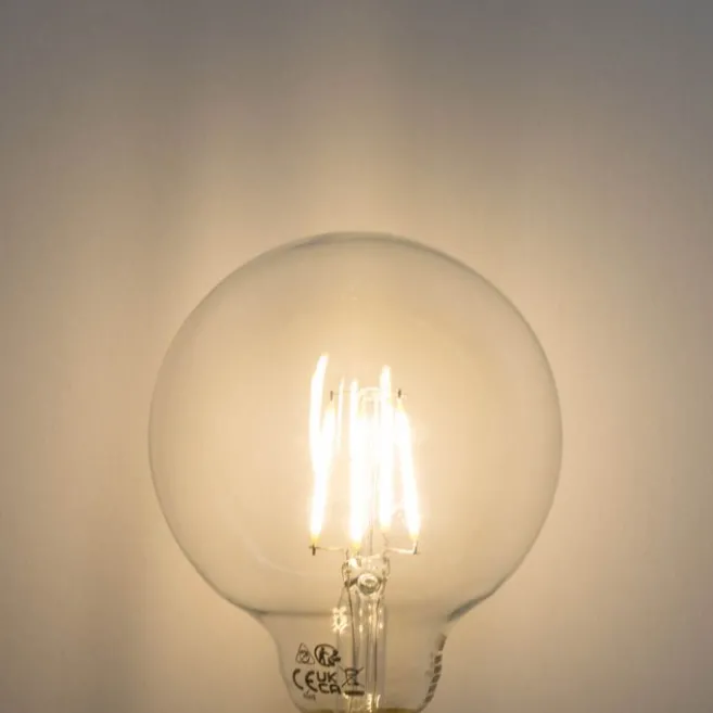 LUEDD Set mit 5 E27 3-Stufen dimmbare LED-Glühbirne G95 4W 450lm 3000K