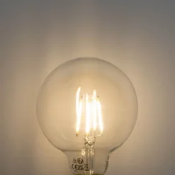 LUEDD Set mit 5 E27 3-Stufen dimmbare LED-Glühbirne G95 4W 450lm 3000K