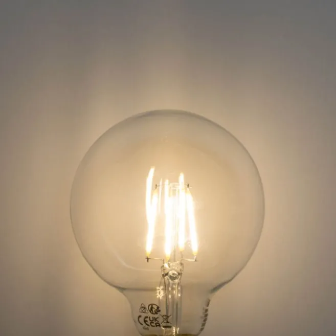 LUEDD Set mit 5 E27 3-Stufen dimmbare LED-Glühbirne G95 4W 450lm 3000K