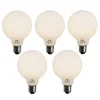 LUEDD Set mit 5 E27 3-Stufen dimmbare LED-Glühbirne Opal G95 4W 450lm 3000K
