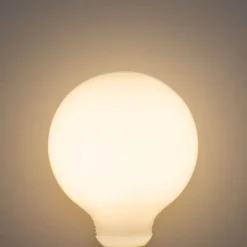 LUEDD Set mit 5 E27 3-Stufen dimmbare LED-Glühbirne Opal G95 4W 450lm 3000K