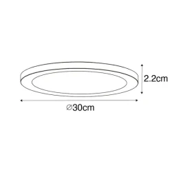 QAZQA Set mit 6 Einbau- oder Aufbau-Spots weiß 30 cm inkl. LED 3-Stufen-Dim-to-Warm - Trans