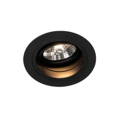 QAZQA Set mit 6 Einbaupunkt schwarz verstellbar rund - Spannfutter 70