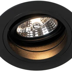 QAZQA Set mit 6 Einbaupunkt schwarz verstellbar rund - Spannfutter 70