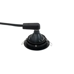 QAZQA Set mit 6 Einbaupunkt schwarz verstellbar rund - Spannfutter 70