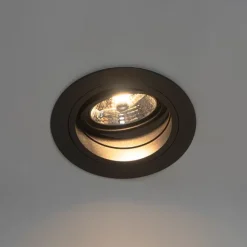 QAZQA Set mit 6 Einbaupunkt schwarz verstellbar rund - Spannfutter 70