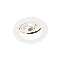 QAZQA Set mit 6 Einbaupunkt weiß einstellbar rund - Spannfutter 70