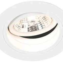 QAZQA Set mit 6 Einbaupunkt weiß einstellbar rund - Spannfutter 70