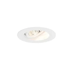 QAZQA Set mit 6 Einbaupunkt weiß einstellbar rund - Spannfutter 70