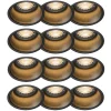 QAZQA Set mit 12 Einbauspots schwarz rund - Dept