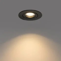 QAZQA Set mit 6 Einbauspots schwarz schwenkbar 6,5 cm inkl. LED IP54 Ultra Slim - Pupil