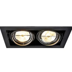 QAZQA Set mit 6 Einbauspots schwarz AR111 verstellbar 2-Licht - Oneon