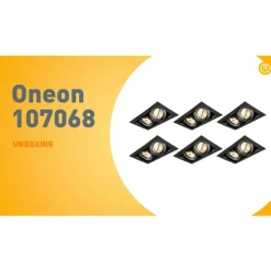 QAZQA Set mit 6 Einbauspots schwarz AR111 verstellbar 2-Licht - Oneon