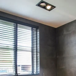 QAZQA Set mit 6 Einbauspots schwarz AR111 verstellbar 2-Licht - Oneon