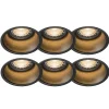QAZQA Set mit 6 Einbauspots schwarz rund - Dept